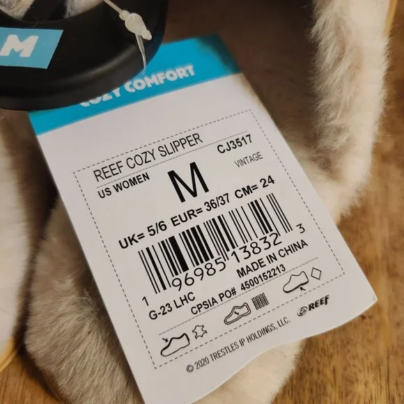 Reef Women’s Size M (6.5) Cozy Slipper Vintage Pink Faux-Fur Comfort House Shoe - Picture 7 of 7